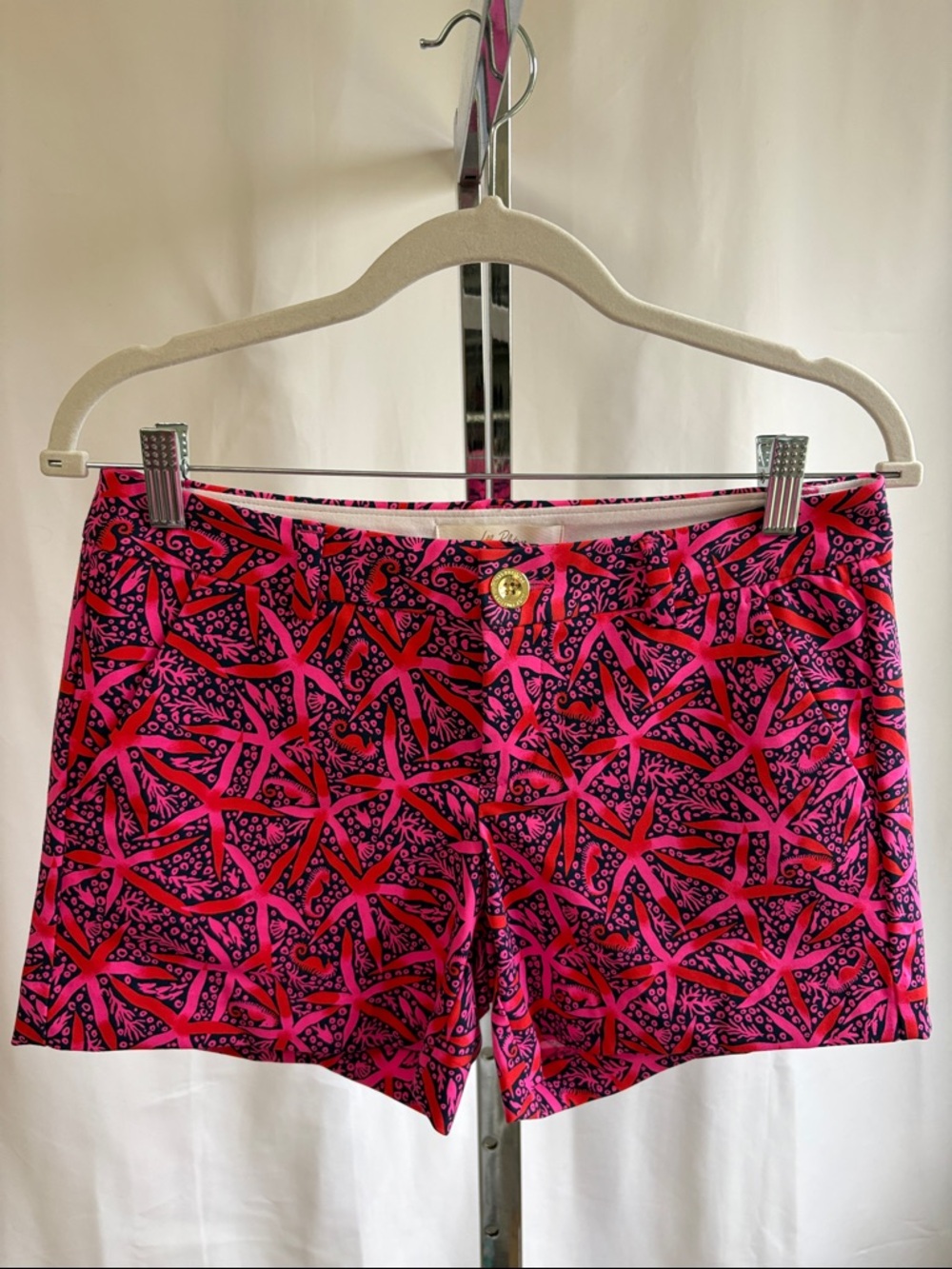 Lilly Pulitzer Pink and Navy Starfish-Print Shorts